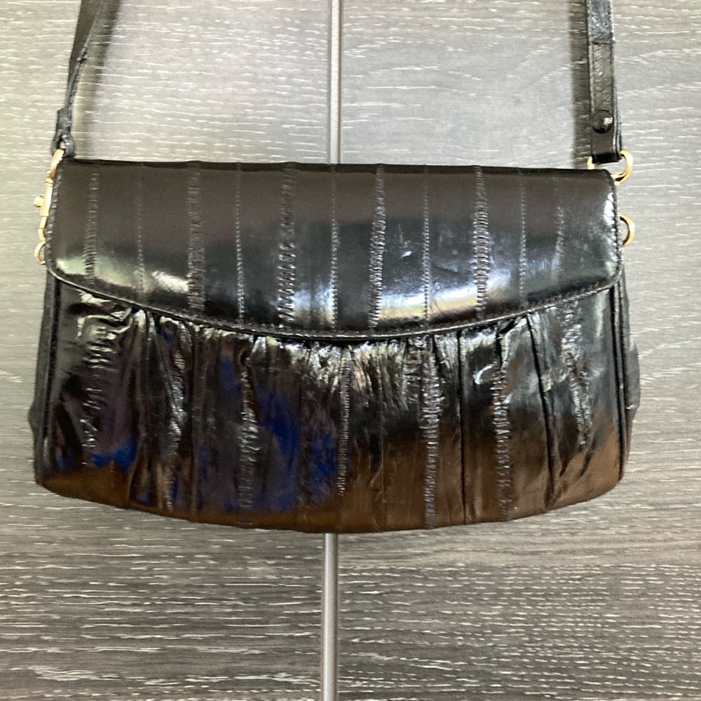 EUC Vintage 80’s Black Eelskin Bag